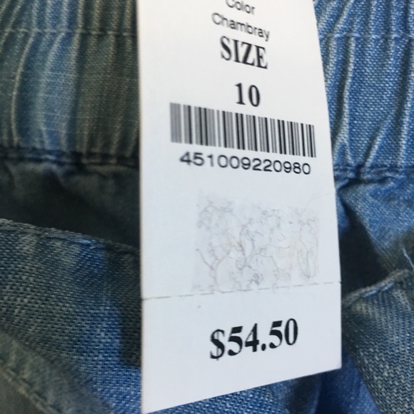 White House Black Market Chambray Belted Shorts - Picture 2 of 8